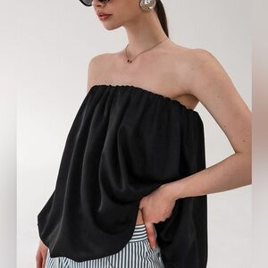 ❤️ Hello Gorgeous! Bubble Hem Tube Top - Black